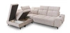 Ecksofa mit Schlaffunktion Buffalo VII grau Esche links stilvolles Ecksofa mit Bettzeugcontainern Velourstoff