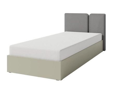 Bett Paguro 90x200 cm Eukalyptus mit Lagerung ideal für ein Kinderzimmer mit gepolstertes Kopfteil 