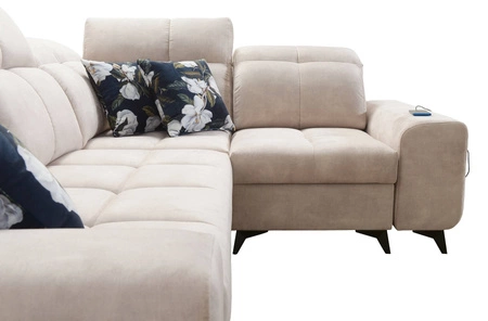 Ecksofa mit Schlaffunktion Buffalo II blau rechts funktionelles und stilvolles Ecksofa mit verstellbaren Kopfstützen