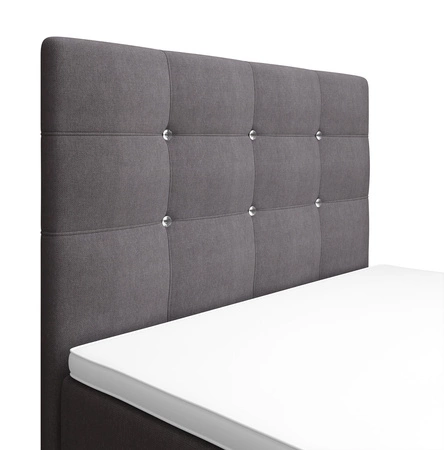 Boxspringbett Kansas 90x200 grau Bett im modernen skandinavischen Stil mit gepolstertem Kopf- und Fußteil