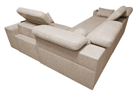 Ecksofa mit Schlaffunktion Tesalia II braun rechts bequemes Ecksofa für Wohnzimmer mit verschiebbarer Rückenlehne Bettzeugcontainer