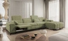 Ecksofa mit Schlaffunktion Penejos XII Lux olivgrün rechtes Stilvolles Schlafsofa mit komfortablem ausziehbarem Fußteil