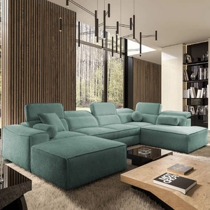 Ecksofa mit Schlaffunktion Viano VI patiniert links Design-Ecksofa für moderne Einrichtungen zwei Container für Bettzeug