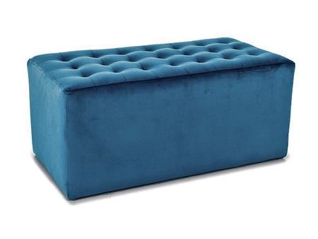 Lori Pouffe 76 cm türkis idealer Fußhocker schmutz- und kratzfest Sitzpouffe mit bequemer Sitzfläche zart gesteppt