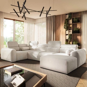 Ecksofa mit Schlaffunktion Cantare IV elfenbein rechts Sorgfältig verarbeitetes Ecksofa für das Wohnzimmer bietet Komfort und Bequemlichkeit