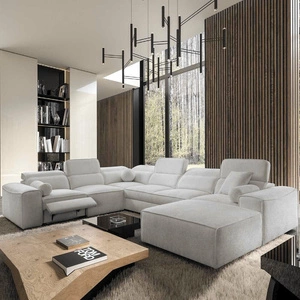 Ecksofa mit Schlaffunktion Viano VIII Lux Esche grau rechts Ecksofa mit ausziehbarem Fußteil Bettzeugcontainer