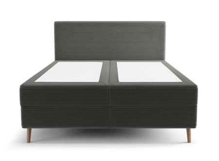 Boxspringbett Totti 180x200 graphit stilvolles Bett mit Bettzeug Lagerung dreidimensionalen Stoff mit ausdrucksvollen Streifen