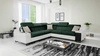 Ecksofa mit Schlaffunktion Alcamo III grün / weiß links Funktions-Ecksofa mit einer Schublade in der Seite zwei Behälter für Bettzeug