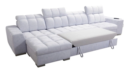 Ecksofa mit Schlaffunktion Luigi XII blau linke stilvolles Ecksofa für das Wohnzimmer in einer minimalistischen und eleganten Ausführung