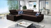 Ecksofa mit Schlaffunktion Belvi II braun links elegantes und ergonomisches Ecksofa für das Wohnzimmer praktischer Stauraum an der Seite