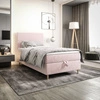 Boxspringbett Bing 100x200 puderrosa im modernen skandinavischen Stil mit gepolstertem Kopfteil Bett mit Staukasten