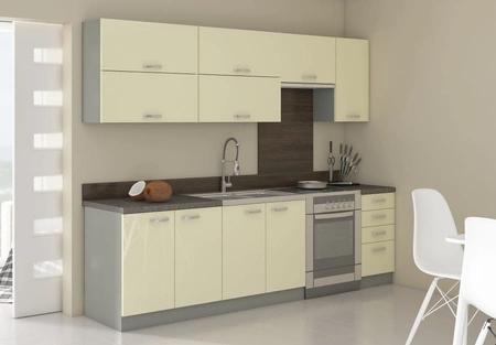 Karmen Eck-Küchenmöbel-Set 260x270 cm glänzende Fronten Schrank-Stil wird das Innere einer jeden Küche passen