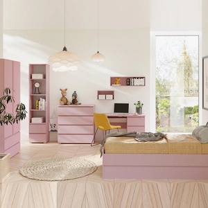 Möbelset Einfaches Puderrosa ideal für ein Kinderzimmer im trendigen Stil