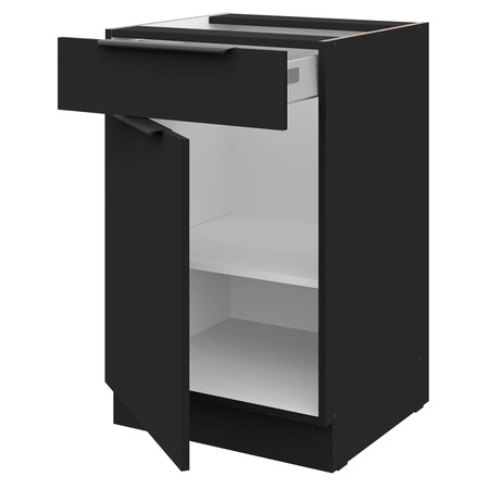 Eck-Küchenmöbelset Brianza / Schwarz 330x210 cm Griffe aus Metall sehen in modernen Innenräumen toll aus