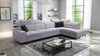 Ecksofa mit Schlaffunktion Kelly Sleek XI grau Esche rechts Stilvolles und bequemes Ecksofa aus strapazierfähigem Webstoff