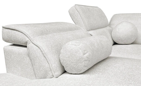 Ecksofa mit Schlaffunktion Viano IX creme links stilvolles Ecksofa mit Bettzeugcontainer ideales Möbelstück für ein großes Wohnzimmer