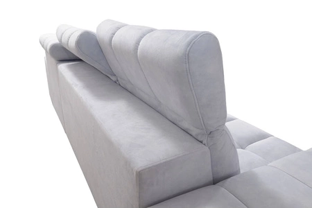 Ecksofa mit Schlaffunktion Luigi grau Esche / schwarz rechts Ecksofa mit zwei Bettkästen Stoff mit einer interessanten Struktur