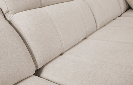 Ecksofa mit Schlaffunktion Cetara II graue Esche rechte Seite stilvolles Design verschiebbare Rückenlehnen verstellbare Kopfstützen und Bettzeugbehälter