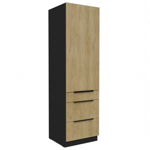 Küchenhochschrank Crotone 60 DKS-210 3S 1F Küchenschrank mit Schubladen feuchtigkeits- und beschädigungsbeständige Metallkantengriffe