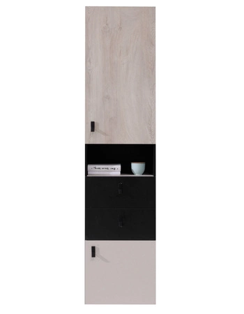 Regal Niko 45 cm schwarz / Eiche / beige ideal für das Jugendzimmer sehr nützlich und hat einen modernen Look