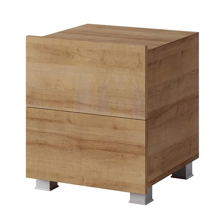 Nachttisch mit Schubladen Apulia Eiche gold mit Aufhängemöglichkeit minimalistisches Design einfache Form idealer Nachttisch