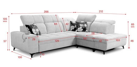 Ecksofa mit Schlaffunktion Buffalo VII olivgrün rechts stilvolles Ecksofa mit Bettzeugcontainern Velourstoff