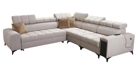 Ecksofa mit Schlaffunktion Bolmso III mint rechts Ecksofa mit Bettzeugcontainer Vollauszug in der Seite des Möbels