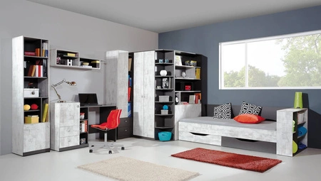 Kleiderschrank mit Regalen Tablo Graphit / Rätsel ideal für einen Kleiderschrank sehr nützlich und hat einen modernen Look