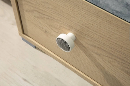 Kleiderschrank Cary 90 cm Biskuit Eiche / Weiß / Beton ideal für das Jugendzimmer funktionaler Kleiderschrank mit Schubladen