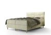 Boxspringbett Voltera 140x200 Beige moderner skandinavischer Stil mit charakteristischem Kopfteil