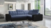 Ecksofa mit Schlaffunktion Luigi II blau / schwarz rechtes Komfort für die tägliche Entspannung Ecksofa mit Bettkasten