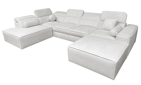 Ecksofa mit Schlaffunktion Viano VI cremefarben rechts Designer-Ecksofa für moderne Einrichtungen zwei Container für Bettzeug
