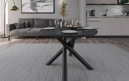 Runder Tisch Lyon 110 cm portland Esche / schwarz Designer Esstisch Metall Spinne Beine höhenverstellbar