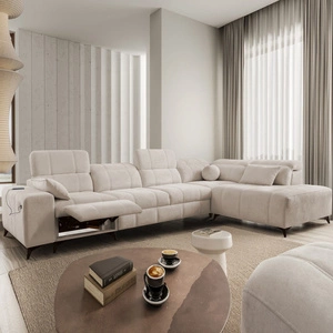 Ecksofa mit Schlaffunktion Penejos XI Lux beige rechtsseitig stilvolles Ecksofa mit bequemer ausziehbarer Fußstütze