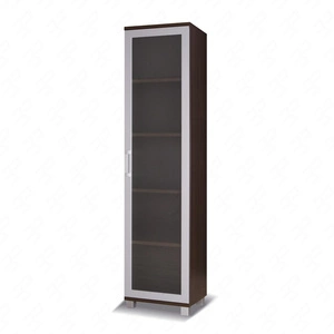 Vitrine Maximus 50 cm Kastanie Wenge modernes Design Einfassung mit speziellen Furnierelementen aus sicherem gehärtetem Glas beendet