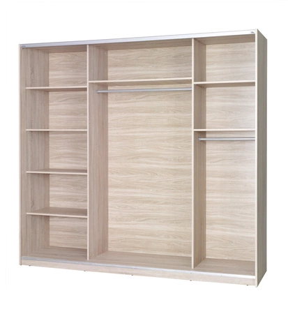 Schiebeschrank Dione 225 cm san remo light / ash modernes Design und ABS-Finish idealer Kleiderschrank für Schlafzimmer oder Ankleidezimmer