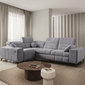 Ecksofa mit Schlaffunktion Penejos II hellgrau linke Seite Komfort beim täglichen Ausruhen Behälter für Bettzeug