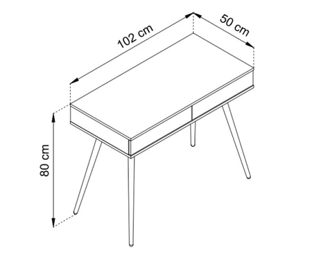 Luxuriöse schwarze Konsole mit Schubladen stilvolle und elegante Schminktisch auf hohen Metallbeinen Körper mit goldenen trim gekrönt unterstützt