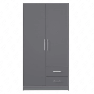 Kleiderschrank Caspe 100 cm anthrazit modernes Design ABS-Finish und Aluminiumgriffe