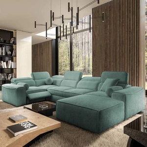 Ecksofa mit Schlaffunktion Viano IV Lux patina rechts Design-Ecksofa mit ausziehbarem Fußteil großer Bettzeugbehälter