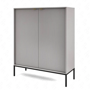 Kommode Lovro 104 cm grau modernes Design wird Liebhaber von markanten Interieurs begeistern