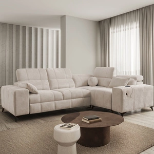 Ecksofa mit Schlaffunktion Penejos II beige rechtes Ecksofa mit Bettkasten für den alltäglichen Liegekomfort