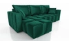Ecksofa mit Schlaffunktion Linco flaschengrün universal Ecksofa mit modernem Design aus weichem Samtstoff