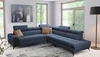 Ecksofa mit Schlaffunktion Bolmso IX blau rechte Seite bequemes Ecksofa für Wohnzimmer mit Schublade Bettzeug Container stilvolles Design