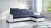 Ecksofa mit Schlaffunktion Luigi blau / weiß rechts Ecksofa mit zwei Bettkästen Stoff mit einer interessanten Struktur