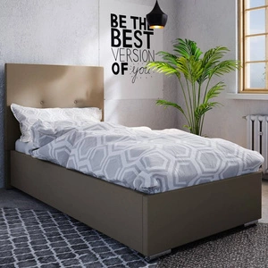 Burgos Polsterbett 90x200 dunkelbeige mit Kopfteil im modernen Stil ideal für Jugendzimmer oder kleine Schlafzimmer