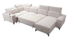 Ecksofa mit Schlaffunktion Kelly Sleek IV grau rechts mit Bettkästen aus Webstoff