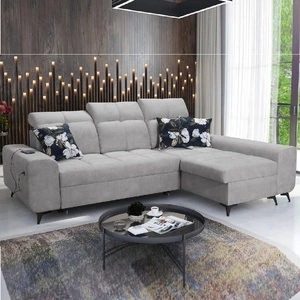Buffalo Ecksofa mit Schlaffunktion graue Esche rechte Ecke funktionelles und stilvolles Schlafsofa mit Bettzeugcontainer