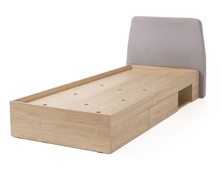 Bett mit Schubladen Olivio 90x200 cm Eiche baltic dune ideal für ein Kinderzimmer mit gepolstertem Kopfteil und Schubladen