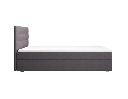 Boxspringbett Flint 100x200 grau im modernen skandinavischen Stil mit gepolstertem Kopfteil Bett mit Staukasten